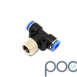 T-Stykke G1/8" Hun - 1/4" Push-In