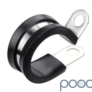 Festeklips i stål 6mm for slange (5 stk)