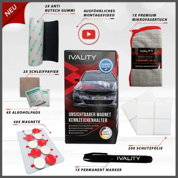 IVALITY - 2 Stk. "Usynlig" Alu/3D set - Bak fangeren -
