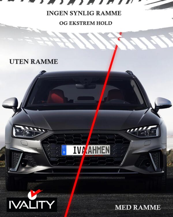 IVALITY - "Usynlig" Oppgradering Alu/3D Extra skilt, For 1 skilt - Bak fangeren