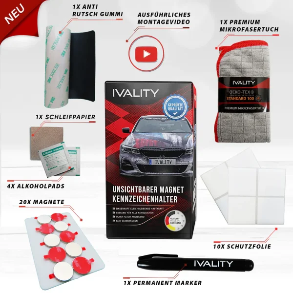 IVALITY - 1 Stk "Usynlig" Alu/3D set - Bak fangeren -